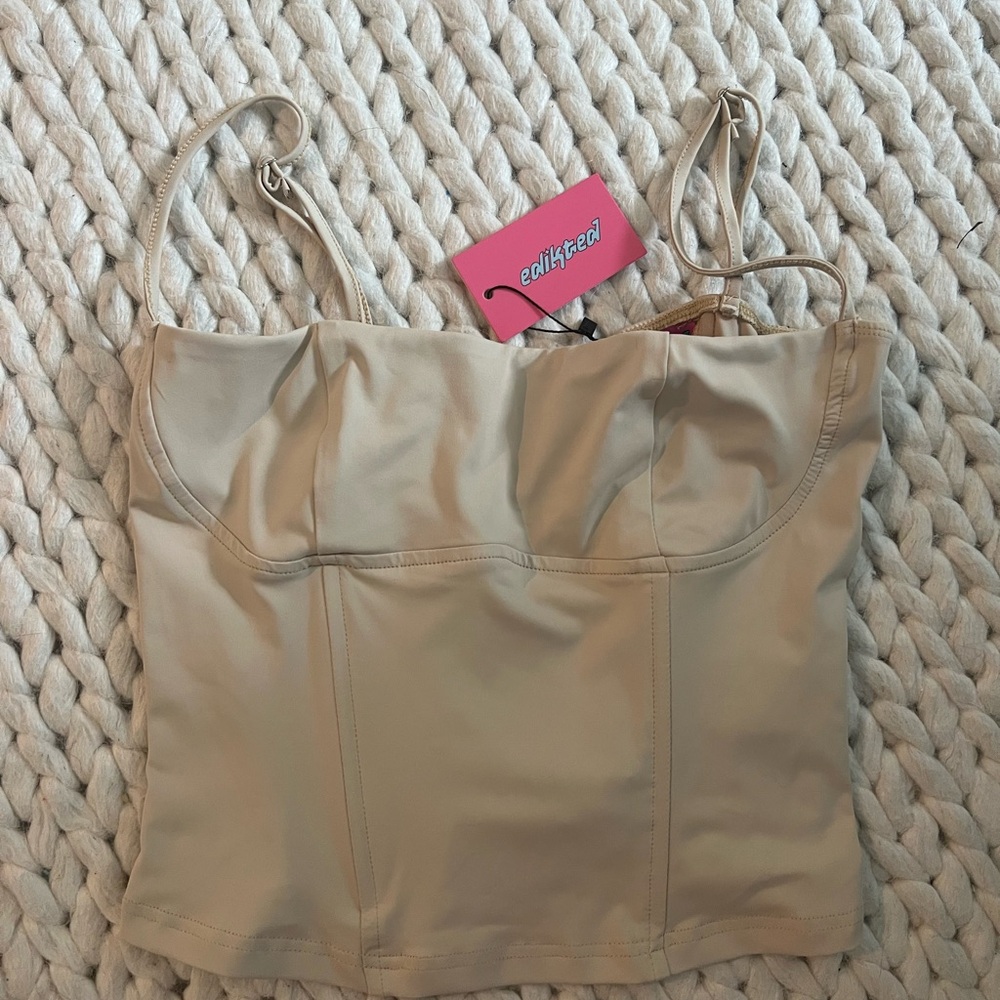 Edikted Juno Beige Corset Top NWT
